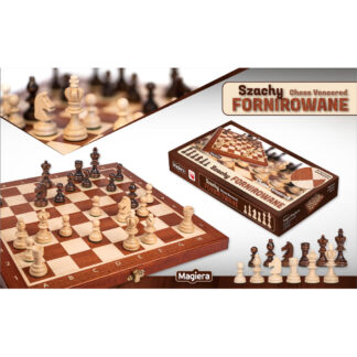 Szachy drewniane fornirowane