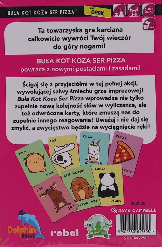 Buła, Kot, Koza, Ser, Pizza - Na opak