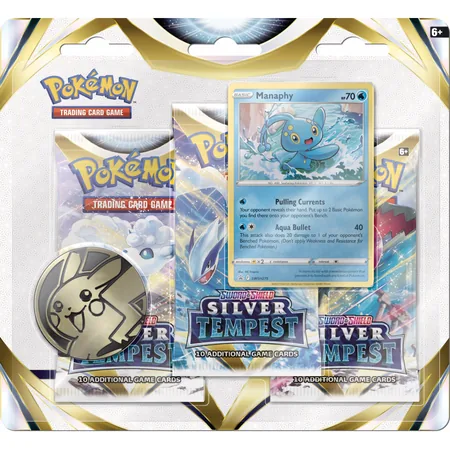 Pokémon TCG: Sword & Shield - Silver Tempest - 3-Pack Blister Manaphy