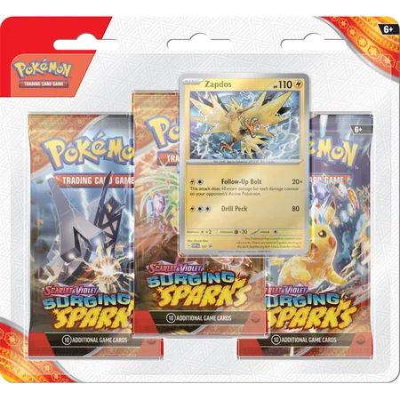Pokémon TCG: Scarlet & Violet - Surging Sparks - 3-Pack Blister - Zapdos