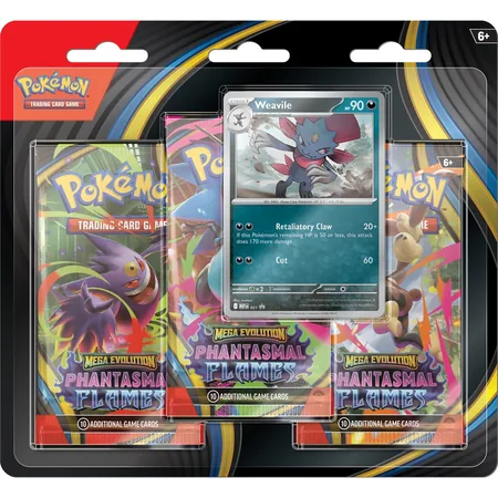 Pokémon TCG: Phantasmal Flames - 3-Pack Blister - Weavile