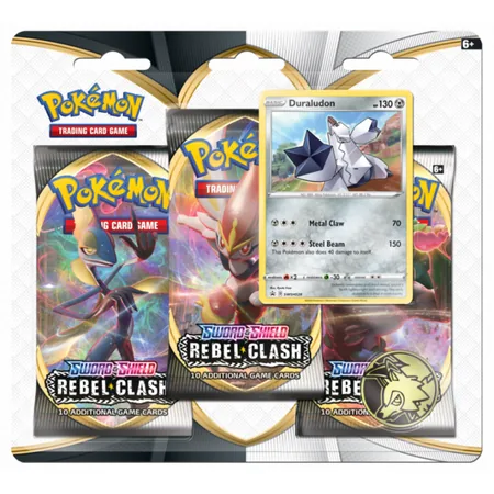 Pokemon TCG: Sword and Shield - Rebel Clash 3PK Blister (Duraludon)