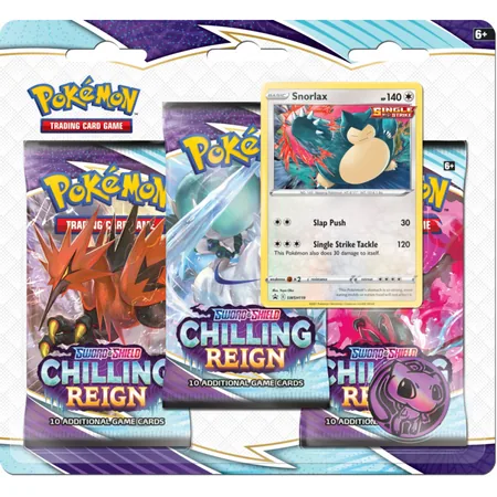 Pokemon TCG: "Chilling Reign" 3-pack Blister Snorlax
