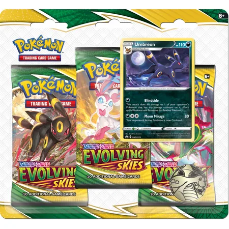 Pokémon TCG: Evolving Skies 3-pack Blister - Umbreon