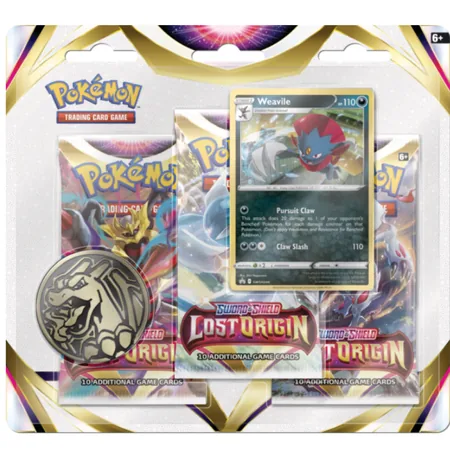 Pokémon TCG: Sword & Shield - Lost Origin - 3-Pack Blister Weavile